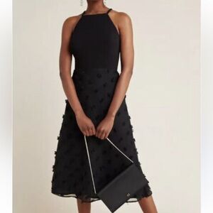 NWT Anthropologie Sundays in Brooklyn Sydney midi black dress